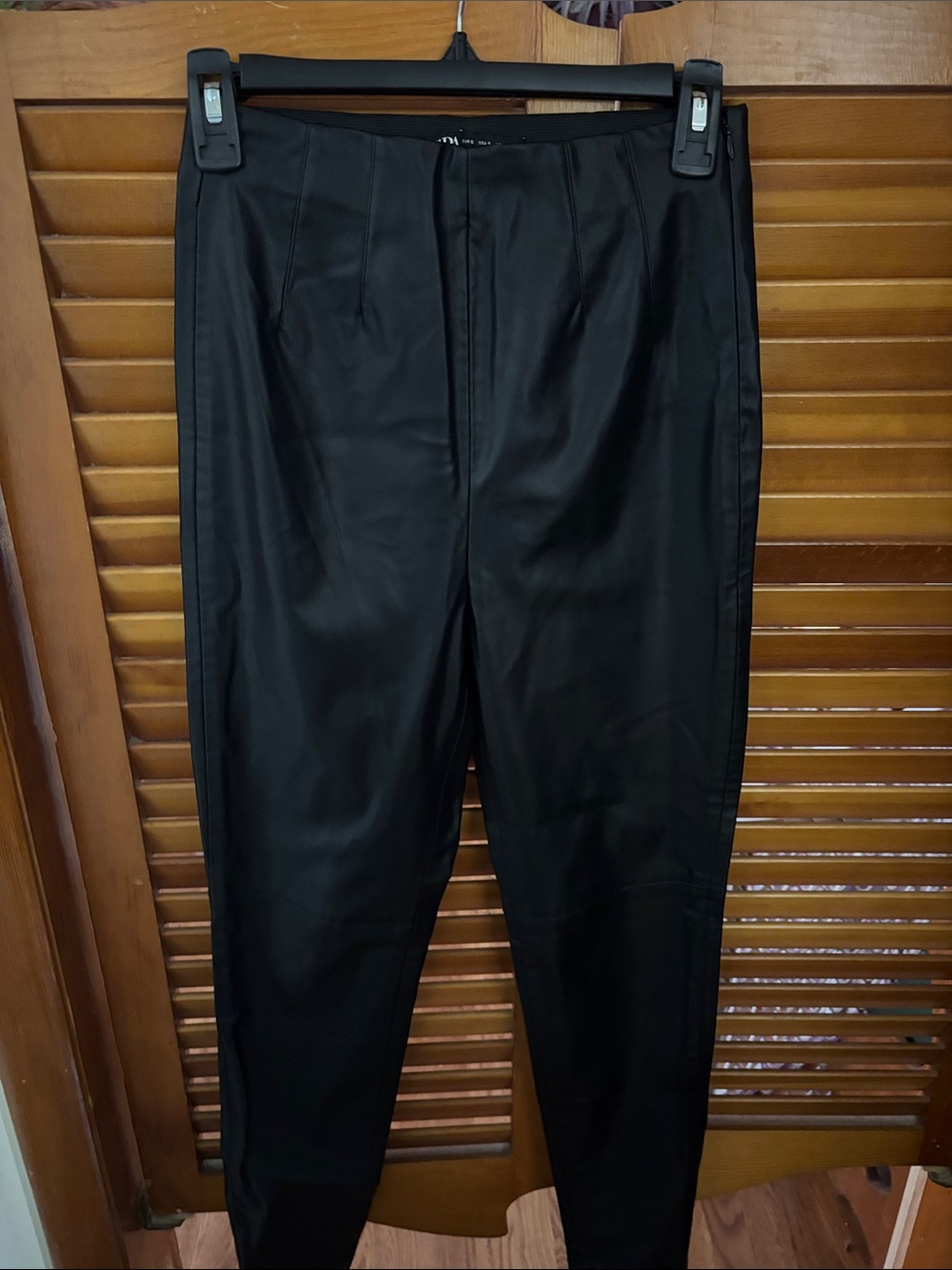 Zara Black Faux Leather Women's Tapered Pants
